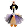Halloween Outfit Clothes Set, Fall Clothing Dress Up Costume Accessories With Pumpkin Pattern Cape & Hat For 23 Inch Cement Geese Outdoor Porch Yard