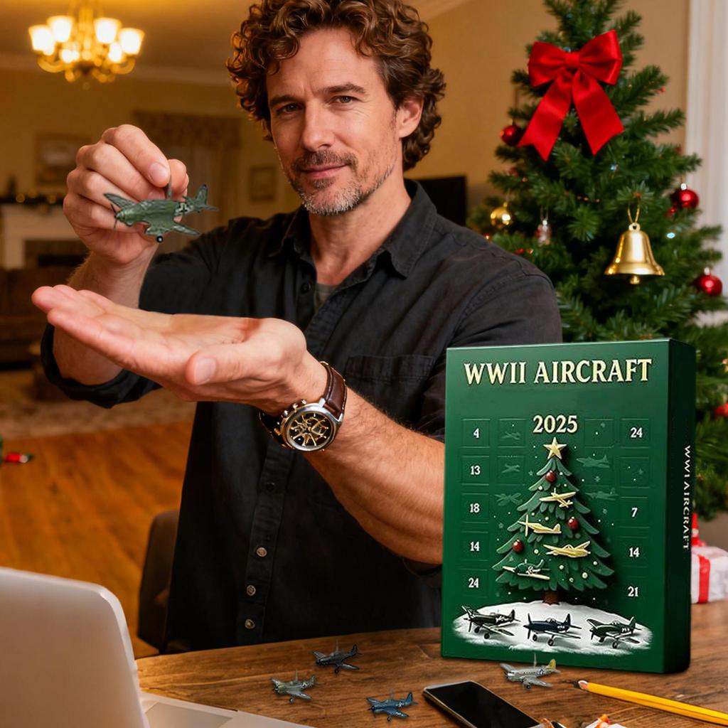 Countdown To Christmas Calendar Acrylic 2D Fighter Home Decor Christmas Advent Countdown Calendar With 24 Aircraft Pendant For