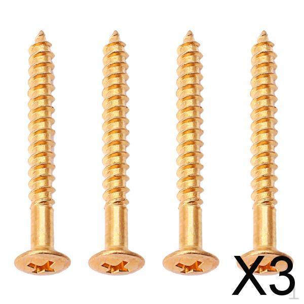 

3x4 Pieces Neck Plate Mounting Screws For Strat ST Electric Guitar Parts
