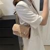Weaving 2025 new trendy summer fashion casual foreign style straw weaving retro simple single shoulder fashion small square women's bag