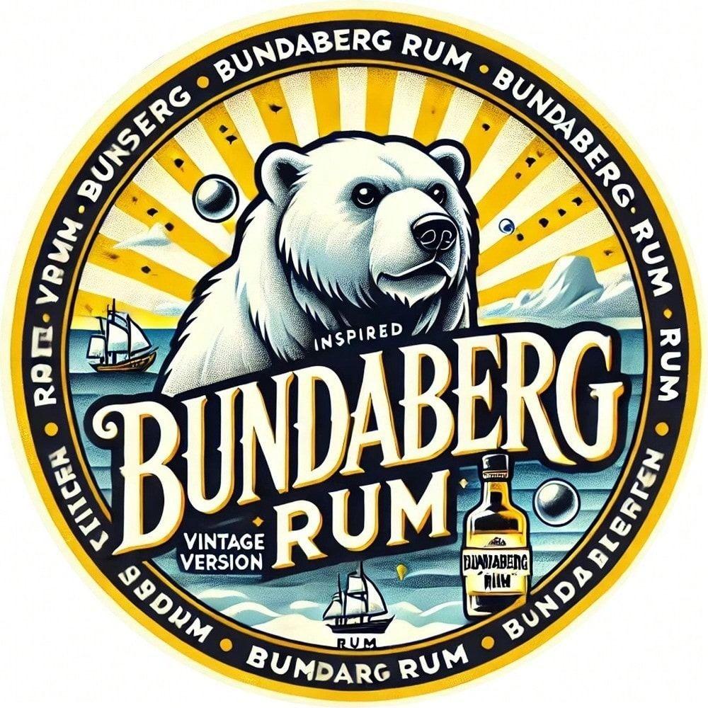 Vintage Metallschild Bundaberg Rum 20x20 cm, Blechposter Wandkunst Bar Dekoration