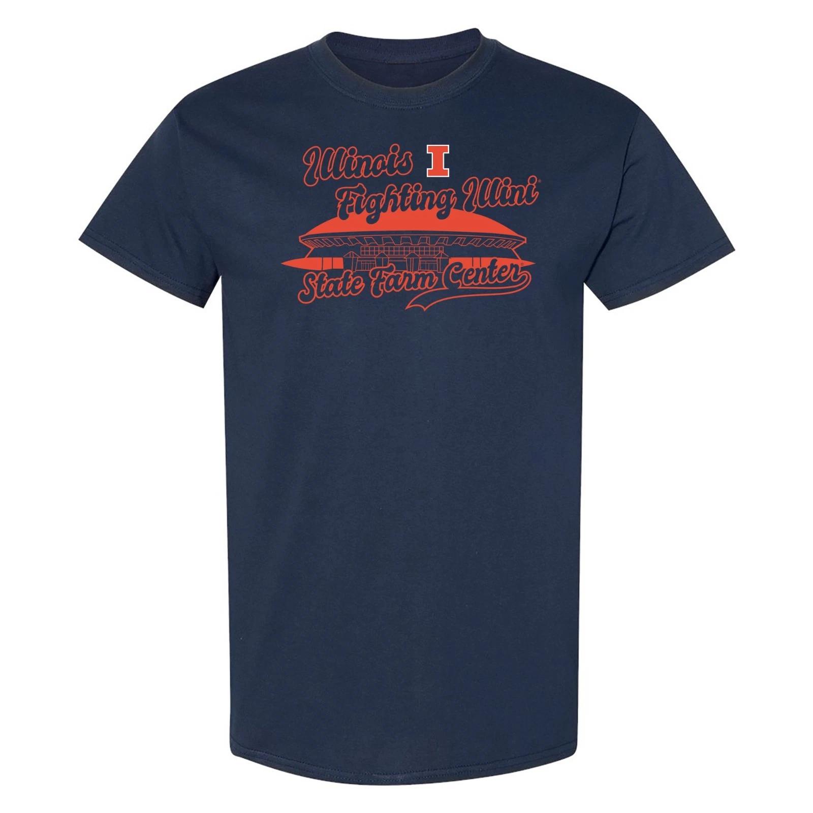 

Illinois Fighting Illini Basketball State Farm Center T-Shirt - Navy L