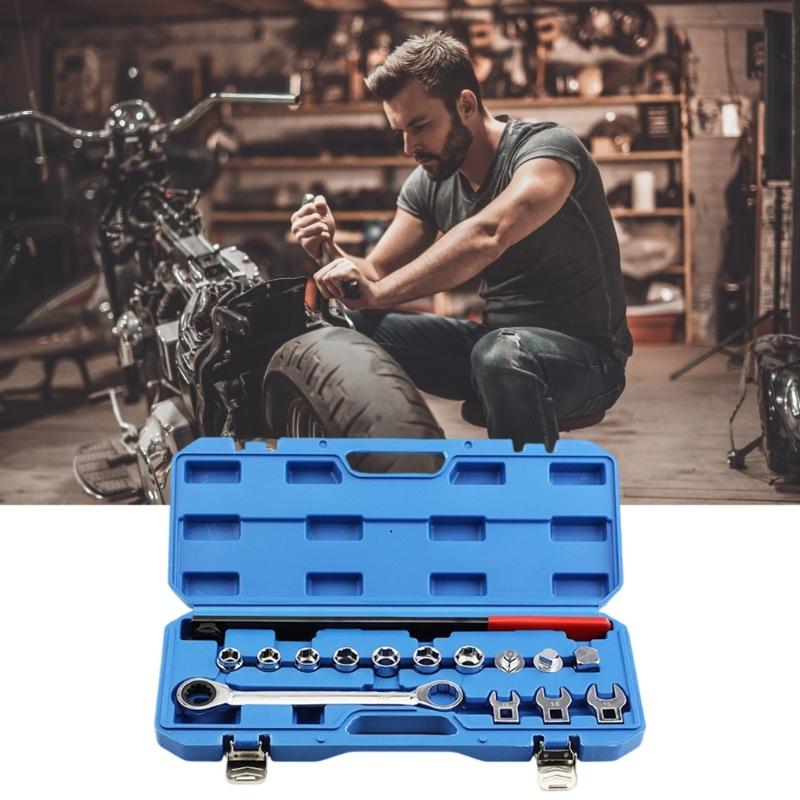 Professional Steel Tensioner Tool Kit Ratcheting Serpentine Belt Tool for Serpentine Belt Removal and Installation