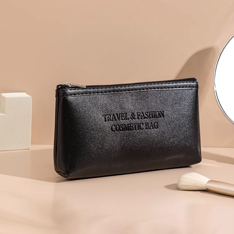 Modern Minimalist Pu Makeup Bag With Waterproof Design For Travel And Storage