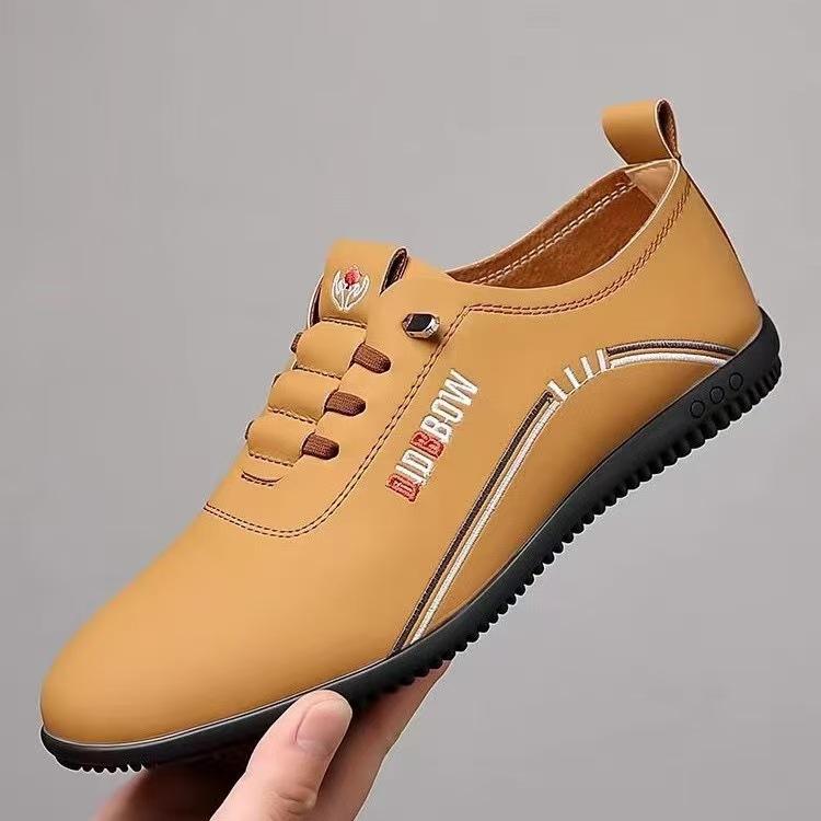 

Весенне-осенние повседневные кожаные туфли мягкая подошва деловые повседневные туфли плоский каблук тренд с одной педалью мужские туфли 39