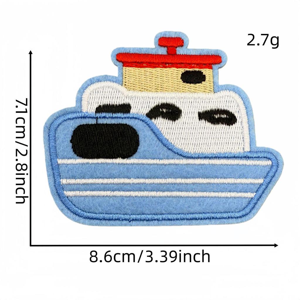 Creative Cartoon Car & Airplane Truck Embroidered Patch for Kids' Clothing Repair
