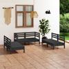 Day and Night - Day and Night Garden Furniture Set 6 Pieces Solid Pine Wood Black