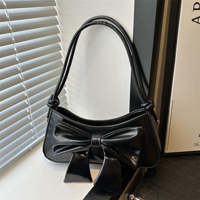 Women's Bag 2025 New Cute Big Bow Shoulder Small Bag Niche Design Girl Portable Underarm Bag