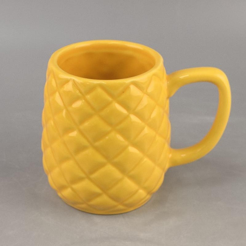 Creative Custom-made Fruit-shaped Pineapple Ceramic Cute Style Mug Large Capacity Universal High-value Coffee Cup