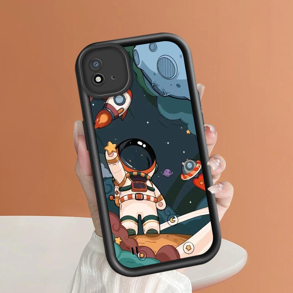 Model de imprimare cu scară pătrată din silicon moale Carcasa telefonului Acoperă completă Cameră de protecție antișoc Carcasă din cauciuc pentru OPPO Realme