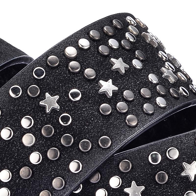 2021 Women's European Style Rivet Leather Waistband Jeans Belt