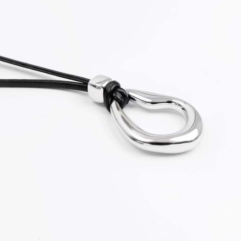 75cm Verstellbare Geometrische Schwarze Leder Choker Halskette für Damen - Grenzüberschreitender Schmuck