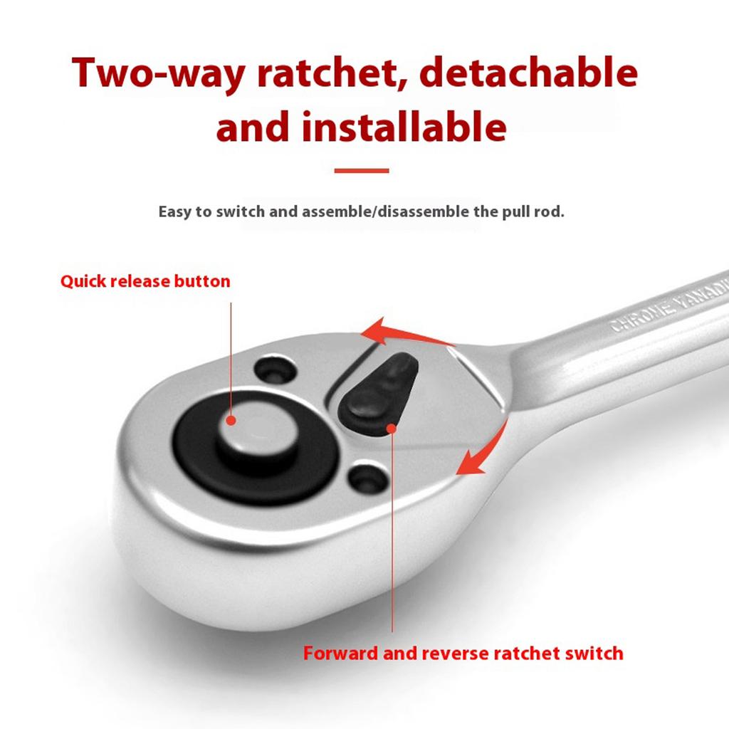 Multiple Size 1/2" 1/4" 3/8" Ratchet Spanner With Quick Directional Switching Suitable For Tight Space Mechanical Repair