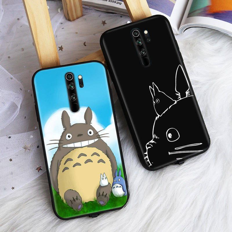 Black Case for OPPO Reno 8 6 5 4 Pro Plus Find X3 A17 A3 A31 A38 A40 A53 A54 A55 A74 A76 A78 A77 A80 A94 A95 A96 Lite W-63 Cut Totoro