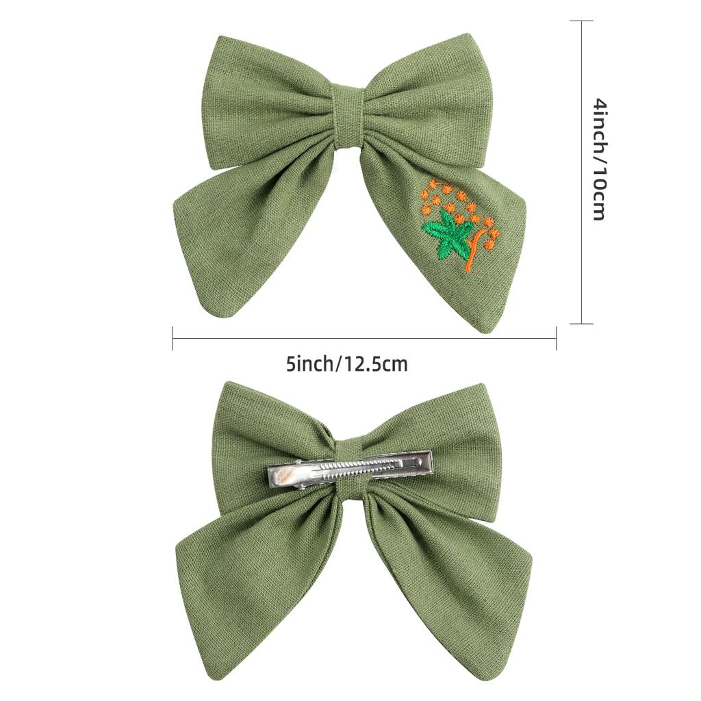 Embroidered Hair Clips Solid Flower Hairpins For Baby Girls Children Boutique Barrettes Handmade Hairgrips Kids Hair Accessories