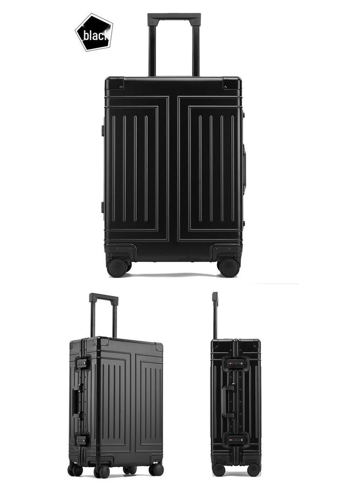 Aluminum-Magnesium Alloy Trolley Case: Universal Wheeled Luggage in 20”, 24”, 26”, 29” for Men and Women—Hard Shell Travel Suitcase