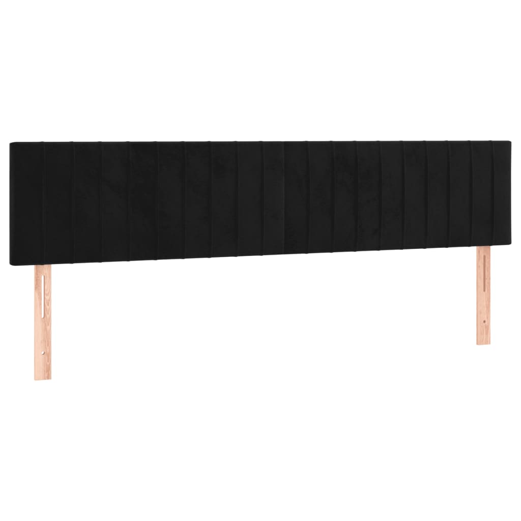 Vidaxl Zagłówki Do Łóżka, 2 Szt., Czarne, 90X5X78/88 Cm, Aksamit