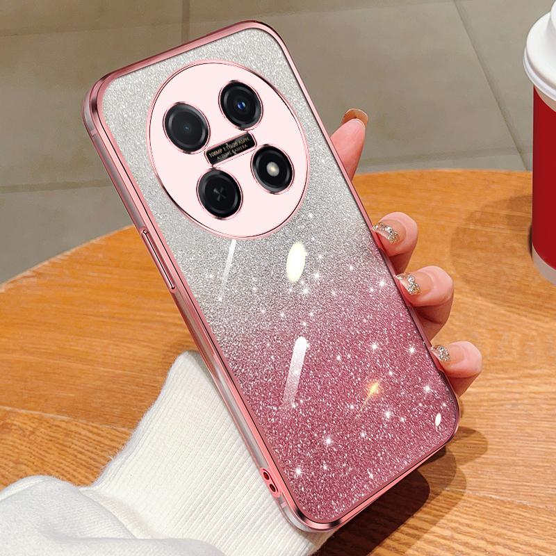 KEYSION Luxury Plating Glitter Phone Case for Huawei nova 13i 12i Transparent Soft TPU Shockproof Back Cover for Huawei nova 12i 13i