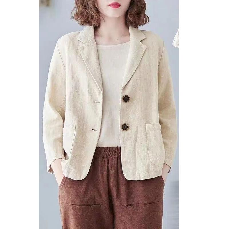 

Модная Повседневная Офисная Женская Куртка Свободного Кроя Весна Лето Карманы Элегантная Простая Рубашка Рукав Три Четверти Однотонная Большого Размера Пуговицы Топы Женская Одежда 3XL абрикосовый