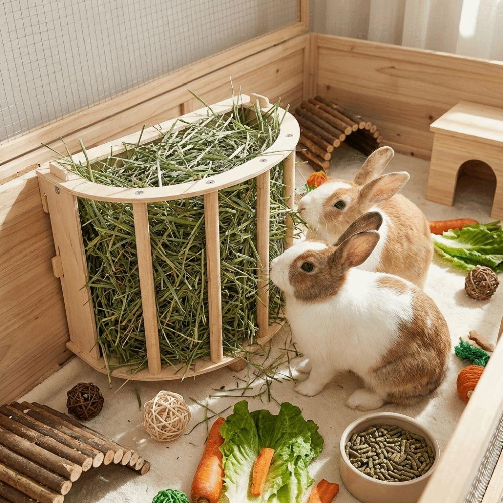 Built-in Bunny Hay Feeder Hanging Fixed Rabbit Hay Holder Guinea Pig Feeder  Small Animals Cage