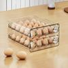 Egg Storage Box Transparent Space Saving Egg Container with Individual Slots Smooth Sliding Drawer Egg Holder for Kitchen Refrigerator