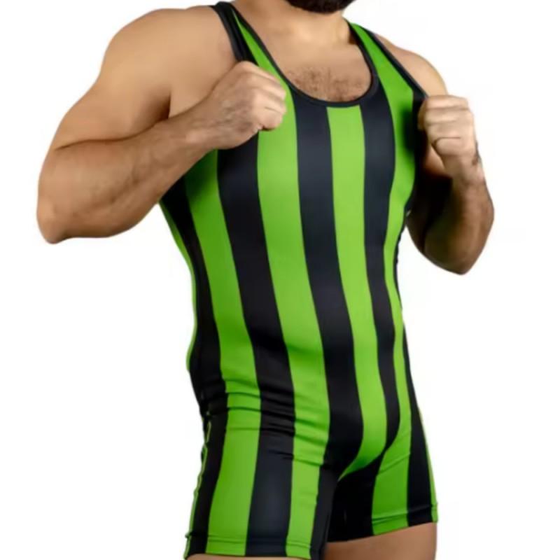 High Stretch One-piece Athletic Suit Wrestling Weightlifting Gymnastics Fitness Training