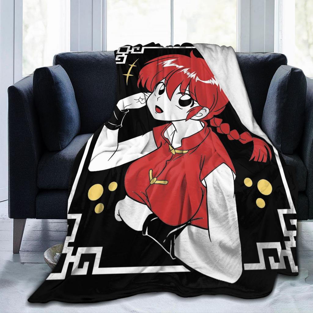 Couverture Anime Ranma 1/2 Polaire Imprimée Respirante Légère Jeté de Lit Quilt d'Extérieur