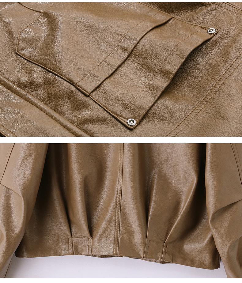 Damen Stilvolle PU-Lederjacke - Frühling/Herbst 2025 Trend mit Reversdesign, Kurze Länge, ZH1171.