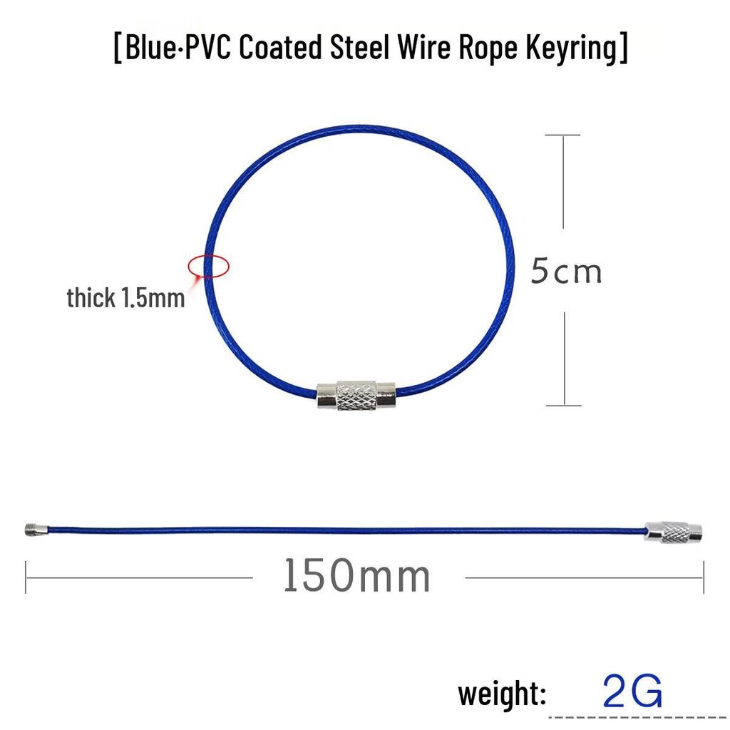 Rainbow Coated Steel Wire Keyring: Multi-Purpose Stainless Steel Snap Hook