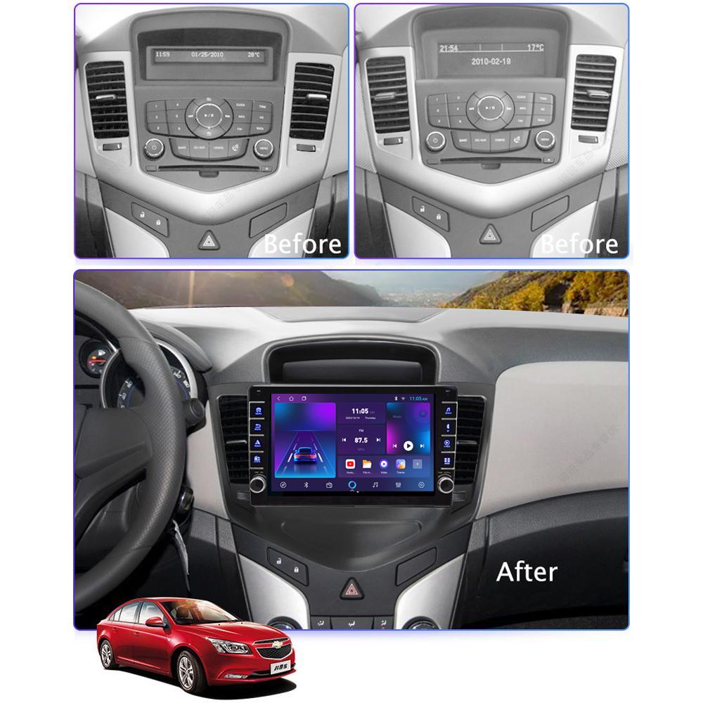 icreative 2 Din bilradio Android for Chevrolet Cruze 2008-2015 Med knappeknapp Hovedenhet Stereo GPS WIFI Navigasjon Multimediaspiller 1+16GB