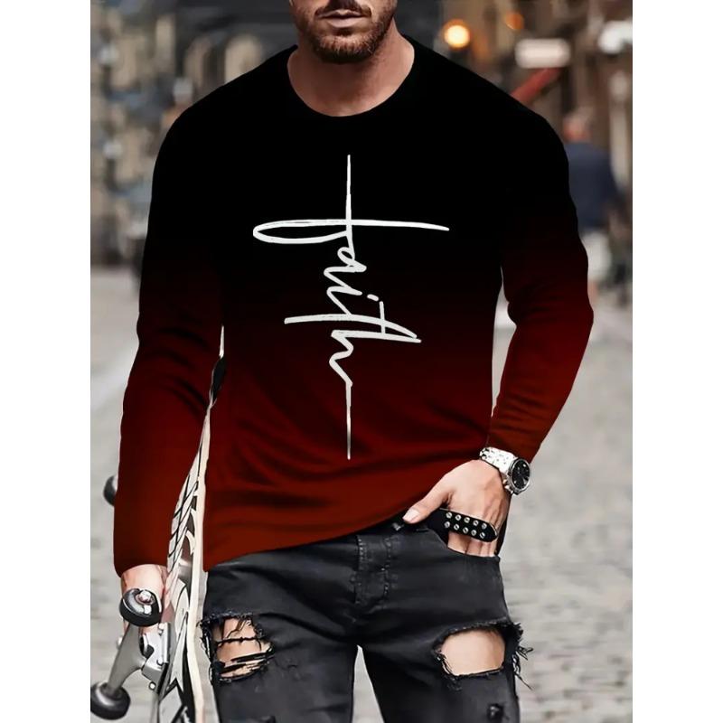 Colorful Starry Sky 3D Printed Men's Crewneck Long Sleeve Urban Street Fashion Trend Men's T-shirt Loose Casual Men's Shirt