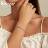 Bamoer 925 Silver Square Zircon Tennis Bracelet Chain Splice Bracelet for Women Valentine's Day Gift Jewelry BSB101
