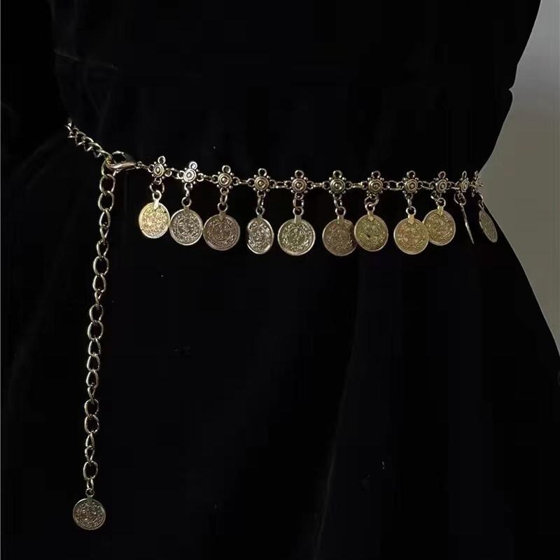 Y2K Style Waist Chain For Women Fashion Metal Pendant Belt Short Skirt Pants Decorative Chain Girls Trendy Body Decoration Chain