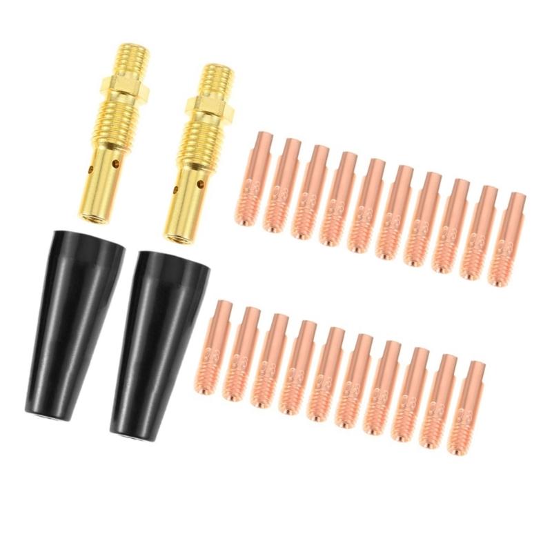 24Pcs Welding Nozzle Kit High Conductivity Copper Strong Rubber Closed Advice Professional Welders