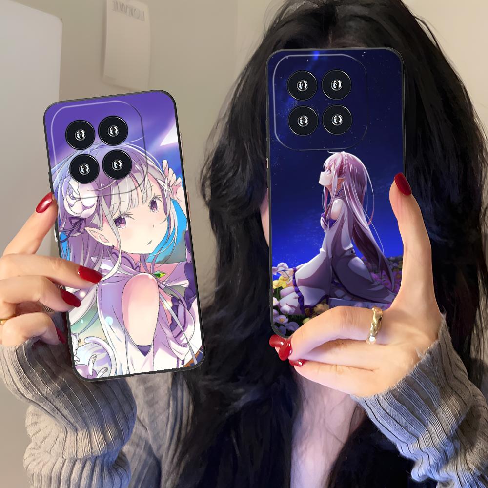 ReZero Emilia Waifu Handyhülle für Xiaomi 15 14 13 12 Mi 11 T Ultra Lite Pro S X 5G Bunter Druck Cover Hülle Hübsch