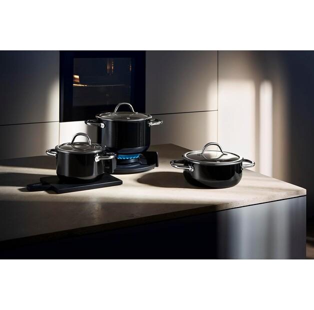 WMF Fusiontec Inspire Saucepan Set, Black, 3 Pieces (3201112809)