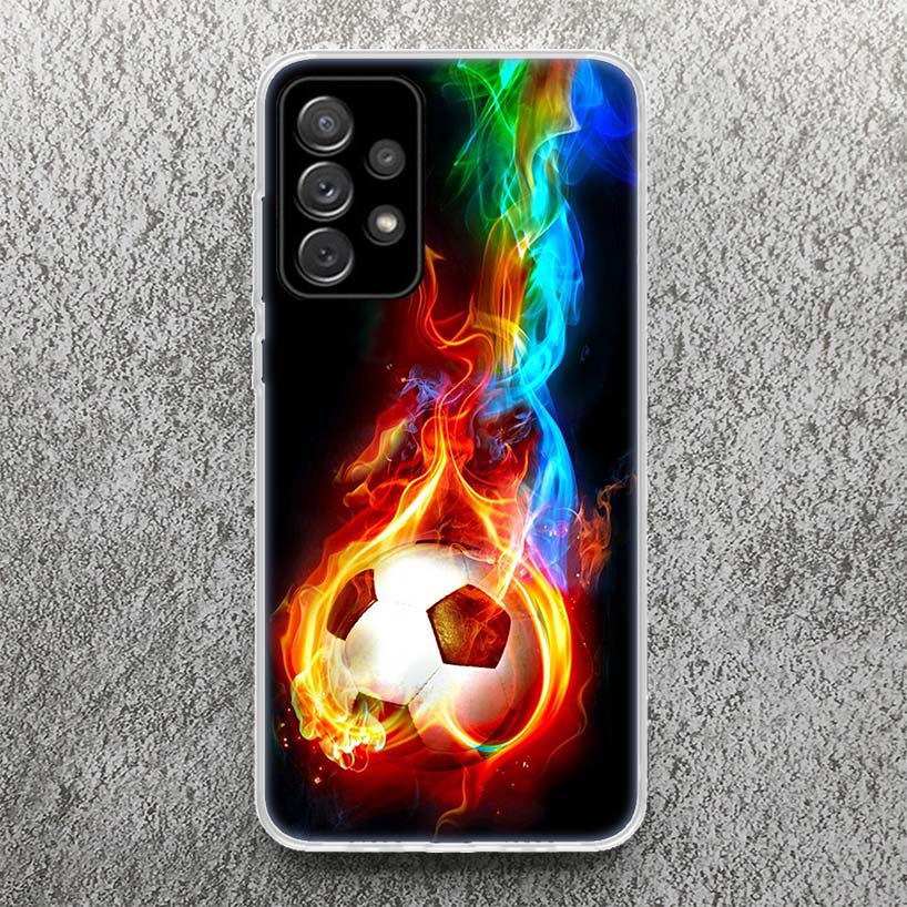 Football Soccer Ball Design Print Soft Case for Samsung A51 A50 A21S A70 A71 Phone Shell A31 A41 A10 A20E A30 A40 A6 A7 A8 A9 Pa