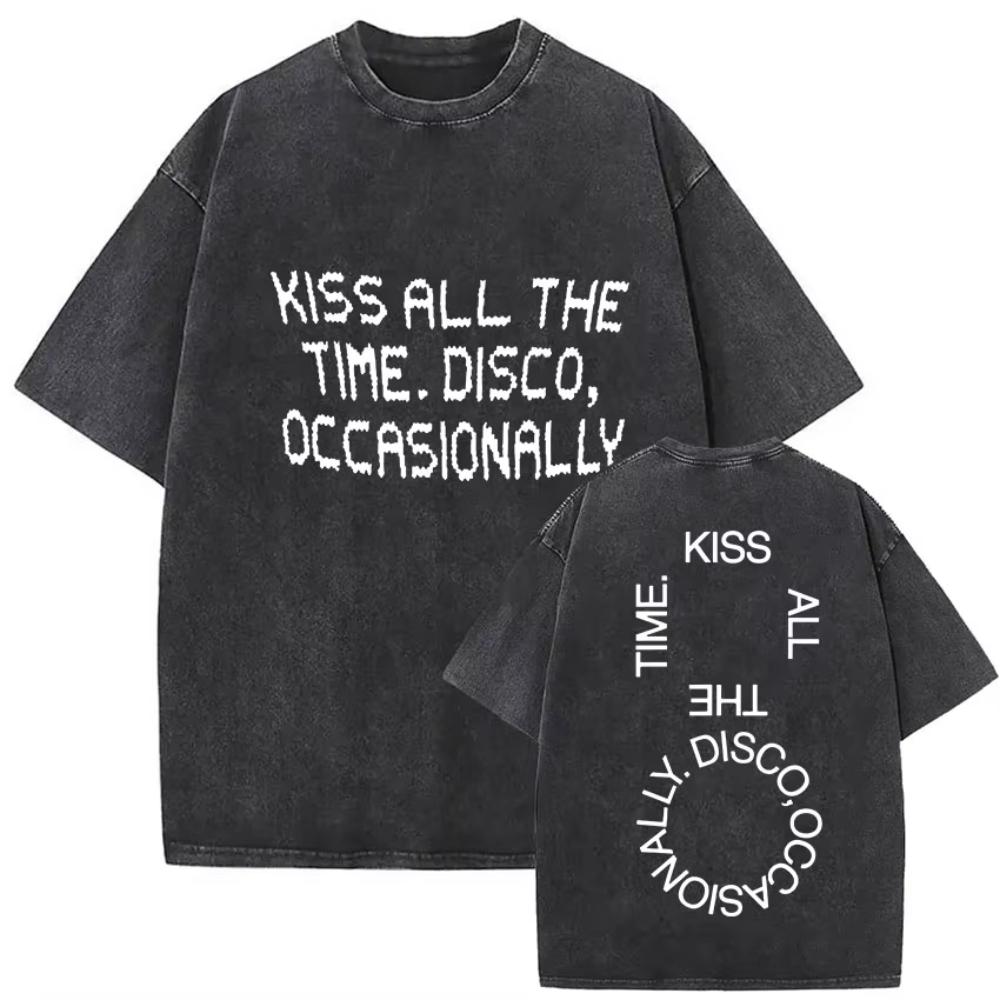 Vintage Washed Harry Styles Graphic T-shirt Men's Pop Album Hip Hop Short Sleeve T-shirts Casual 100% Cotton T Shirts Streetwear
