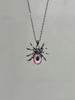Gothic Halloween Spider Pendant Necklace With Geometric Alloy Chain For Women