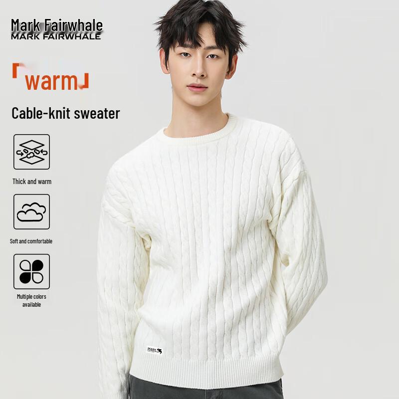 Mark Fairwhale Men's Thickened Cable Knit Sweater