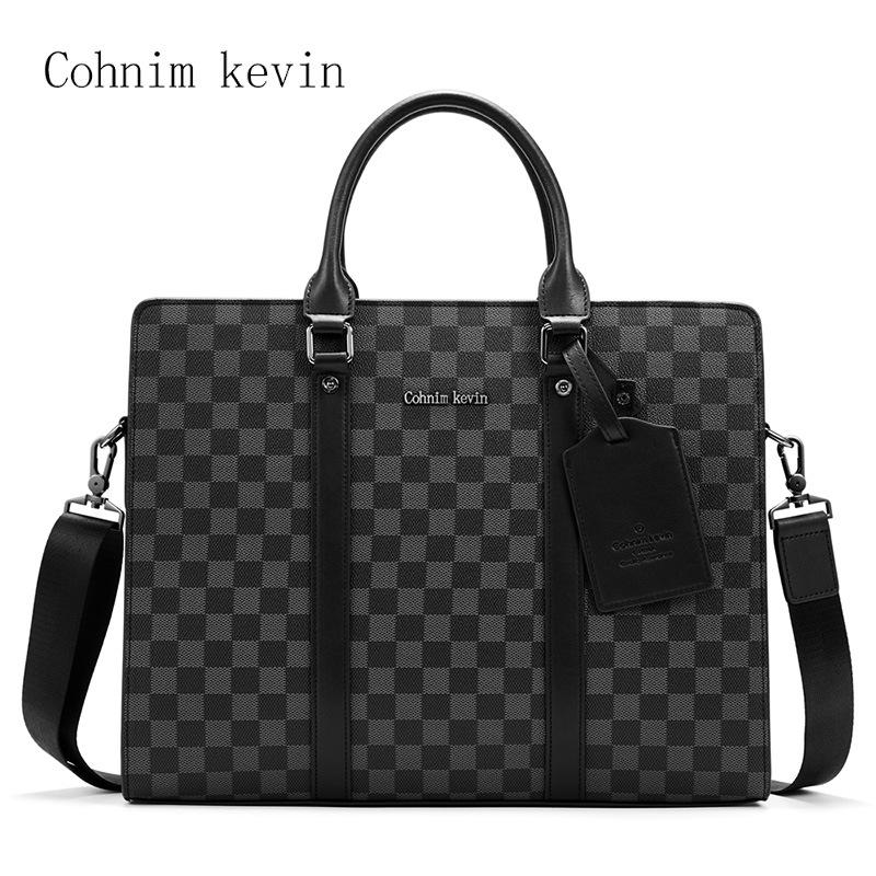

Мужская деловая сумка в клетку в корейском стиле: Трендовая сумка-шоппер большой вместимости и портфель