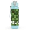 1PC Level Up Block Game Pattern 750ml Color Plastic Sports Water Bottle Leakproof Flip Straw Lid Suitable for Sports Office Home Use