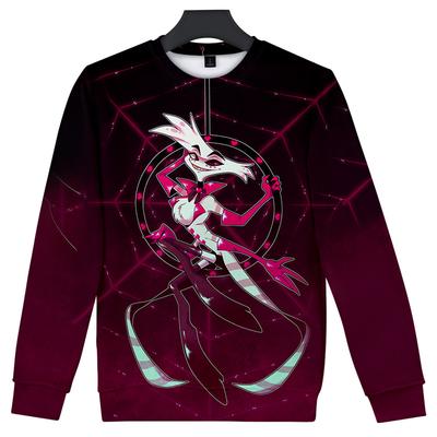 Women Men's Hazbin Hotel Anime Print Hoodies Round Neck Hooded Sweatshirts Man Travel Pullover Male Top Streetwear Outdoor Tracksuit