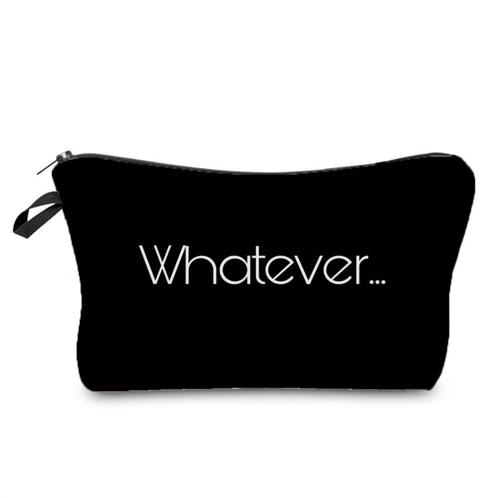 Women English Alphabet Print Cosmetic Bag Toiletries Organize Travel Storage Case 6696