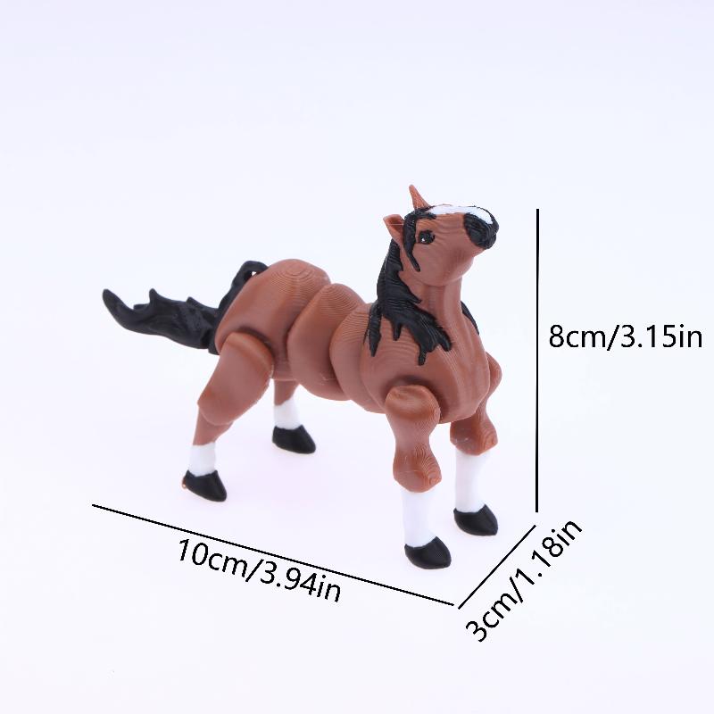

Articulated 3D Printed Horse Sculpture, Brown Horse Ornament, Decorative Accessory for Office, Unique Presents