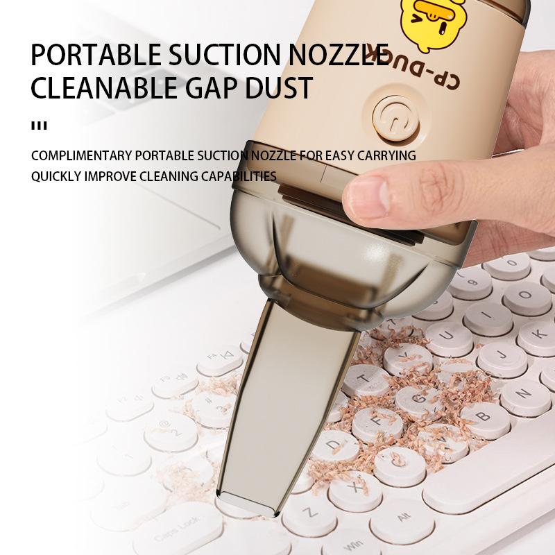 Yellow Duck Desktop Small Vacuum Cleaner Wireless Rechargeable Mini Small Household Electric Handheld Portable Cleaner