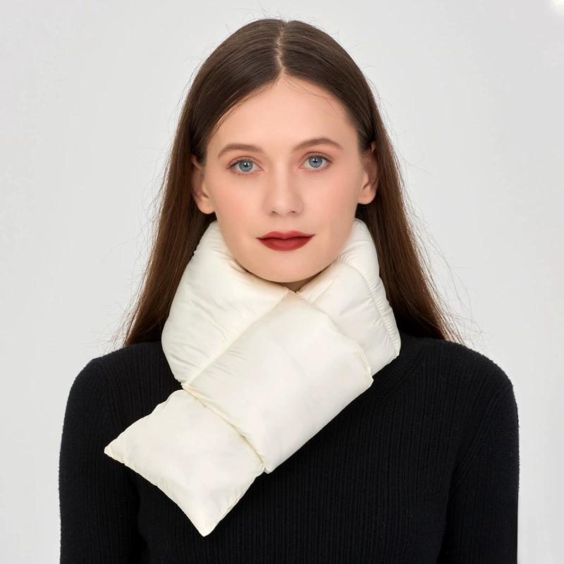 WTEMPO Autumn Winter Water-proof Scarves Couple Neck Protection Warm Cold-proof Windproof Cross Scarves Solid Color Elegant Soft Thick Casual Scarves