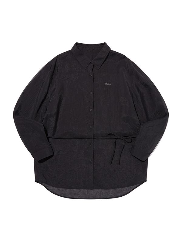 KIRSH Waist Drawstring Loose Fit Shirt [Black]