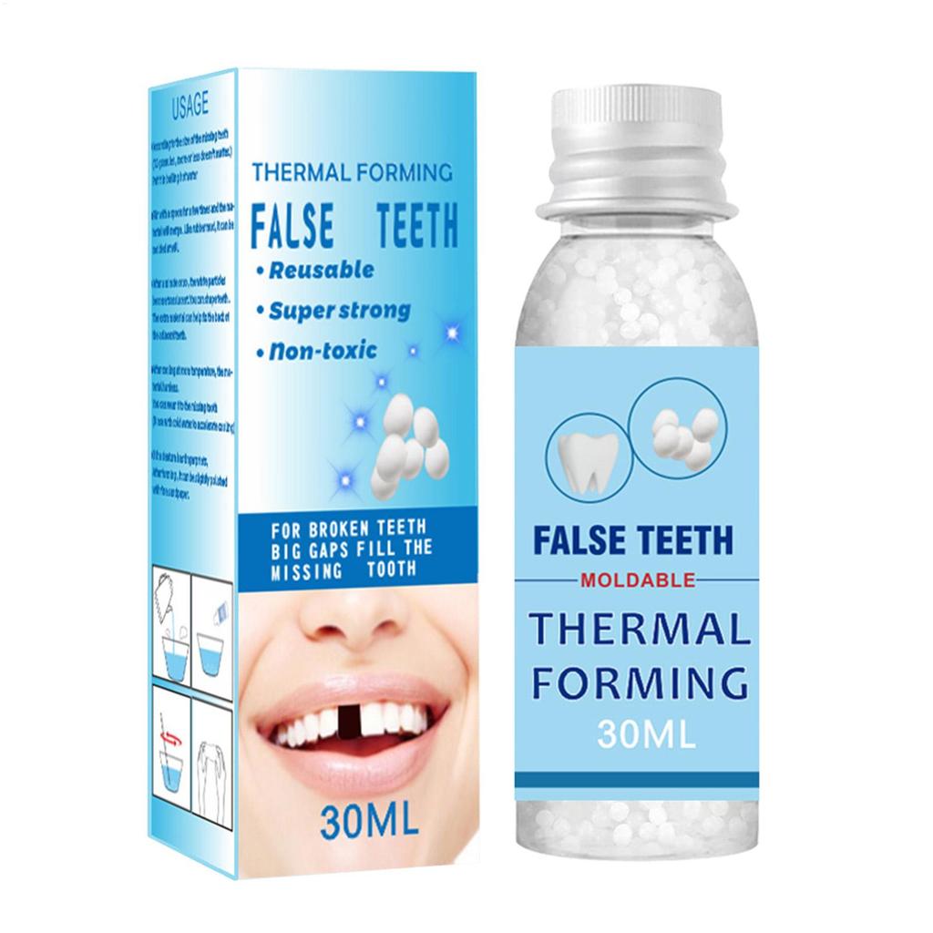 False Teeth Beads 30ml Repair Replacement Moldable False Teeth Beads for Women Men Daily Parties Social Events Celebrations