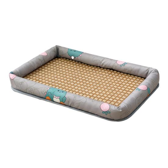 Cat Bed for Indoor Cats Soft Dog Bed with Wicker Mat Anti-slip Pet Sleeping Pad for Kitten Puppy Small Dogs